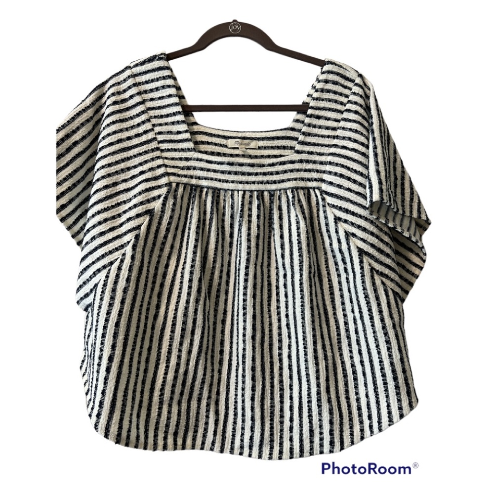 Madewell Sz Large Striped Short Sleeved Top